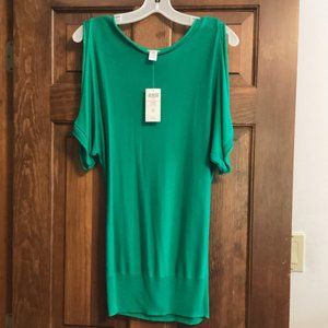 Ladies Chico's NWT Size 0 / Small Short Sleeve Cold Shoulder Top Shirt Sweater